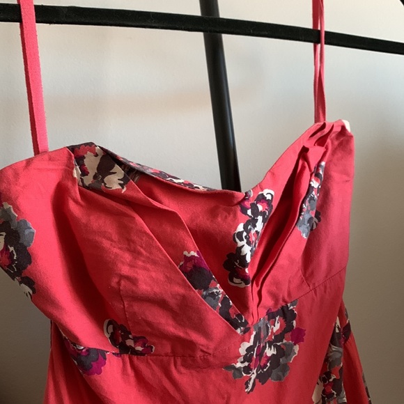 Pink Floral strapless Anthropologie Dress - Picture 2 of 3